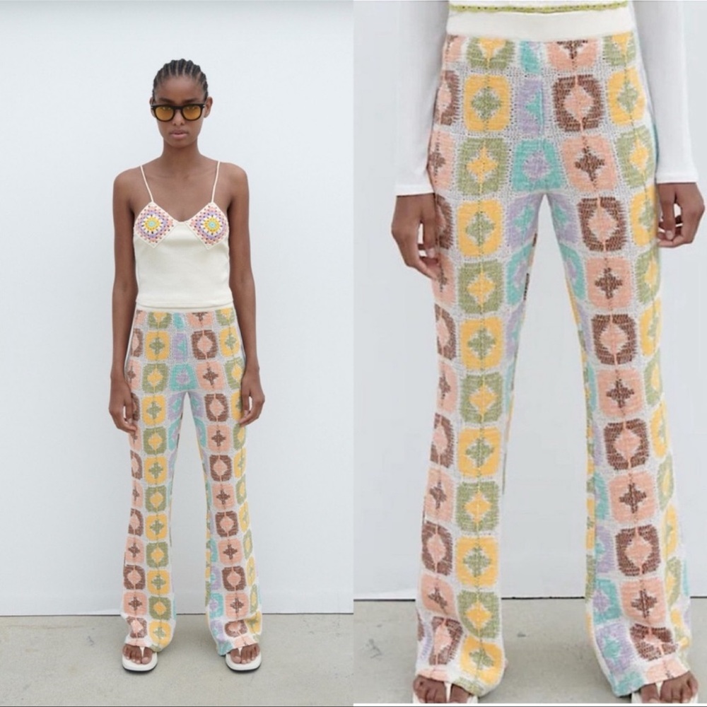 Zara flare crochet pants